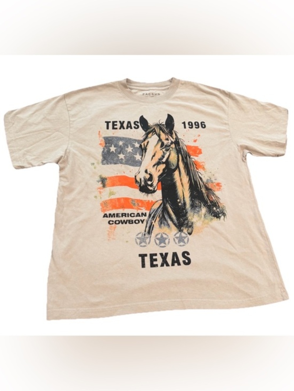 Pacsun Size Large  Horse Texas USA American Flag Tee Patriotic
